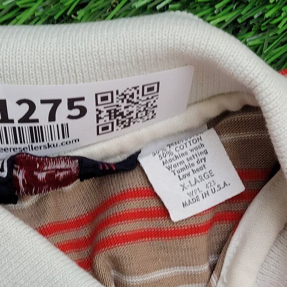 Vintage 80s LEVIS Stripes Polo Shirt M/L 21x27 Brown - Picture 7 of 12